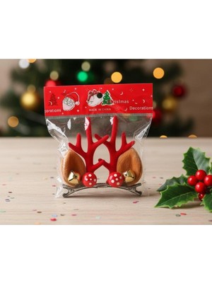 Empressco Yılbaşı Temalı Renkli Geyik Boynuzlu Kulaklık Seti 2 Parça