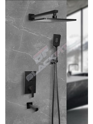 Blackfit Ankastre Gömme Duş Seti Siyah Gömme Duş Seti
