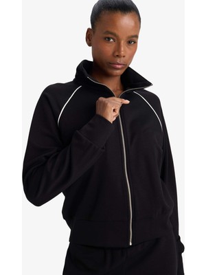 DeFacto Standart Fit Dik Yaka Fermuarlı İçi Yumuşak Tüylü Modal Hırka G4369AX25WN