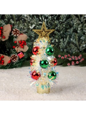 Empressco Renkli Işıklı Küçük Masaüstü Yılbaşı Ağacı, Süslemeli ve Parlak Tasarım