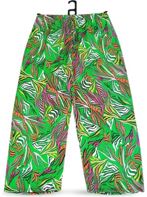 Ithal Viskon Geniş Paça Şık Etnik Otantik Desenli Pantolon - Royaleks - Desen5