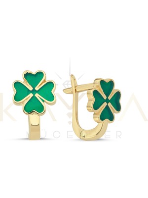 Kayra Mücevher Yonca Altın Çocuk Küpesi ÇK89