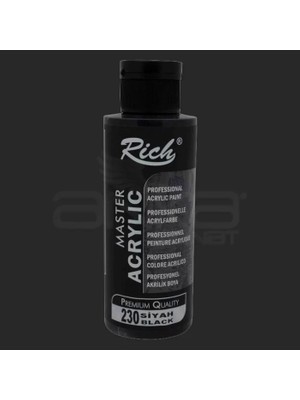 Rich Master 230 Siyah Akrilik Boya 120ML Profesyonel Kalite ile Sanatsal Uygulamalar İçin