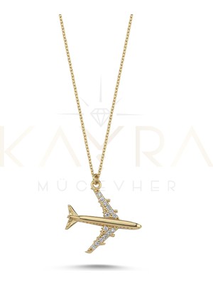 Kayra Mücevher Uçak Altın Kolye AK408
