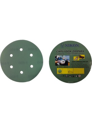 Toptan Bulurum Nikon 52050 Kırılmaz Yeşil Cırt Zımpara 150X220 Kum 6 Delikli