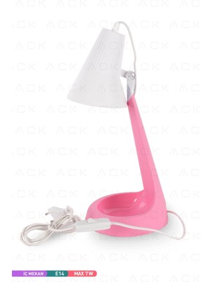 Empressco Pembe Masa Lambası, Şık ve Modern Tasarım, E14 Işık Kaynağı, Ev ve Ofis Kullanımı