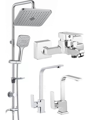 Blackfit Krom Tepe Duş Seti Duş Başlığı Mutfak Lavabo Banyo Bataryası Çeşme