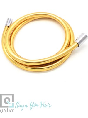 Teknotrust Altın Renkli Pvc Spiral Duş Hortumu, Kırılmaz ve Kopmaz Banyo Aksesuarı