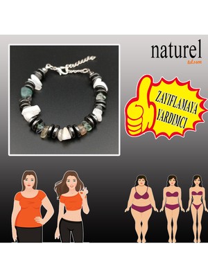 Empressco Ay Taşı ve Florit Doğal Taş Bileklik, Gri Renkli, Şık ve Enerji Dolu Takı