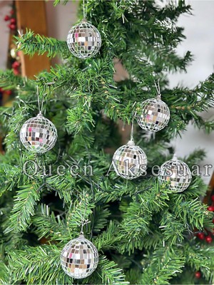 Empressco Parlak Aynalı 6'lı Disko Topu, Yılbaşı ve Koleksiyon Için Şık Dekorasyon Seçeneği