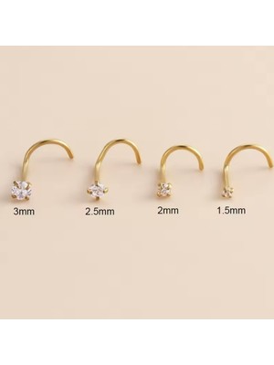 Bylin Zirkon Taşlı Spiral Cerrahi Çelik Hızma-Kalınlığı 0,8mm - Taş çapı en minik 1,5mm/ 1 Adet