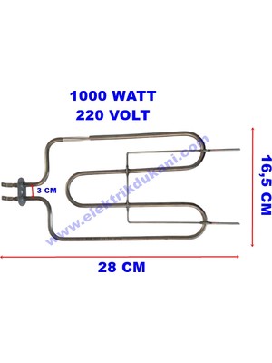 Ender Izgara Rezistansı 1000W 220V Flanşlı 6,5 ? Cr-Ni