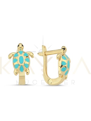 Kayra Mücevher Kaplumbağa  Altın Çocuk Küpesi ÇK91