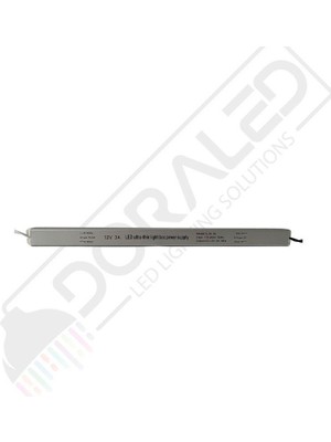 Ultra Slim Ince Parmak LED Adaptör 12 Volt 3 Amper 36 Watt (25X2X2CM)