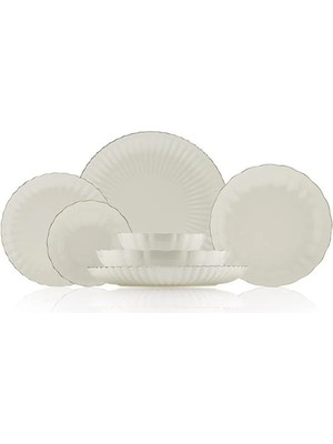 AyrStore Bone Luz Form 24 Parça 6 Kişilik Yemek Takımı Altın