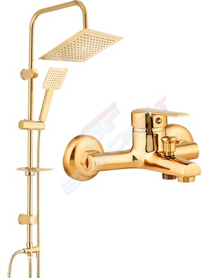 Blackfit Gold Tepe Duş Seti Duş Robotu Banyo Duş Bataryası Yağmurlama Duş Başlığı