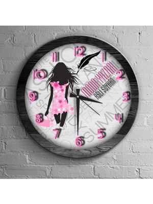 Empressco Kişiye Özel Ahşap Duvar Saati, Moda ve Yazarlık Temalı Dekorasyon Parçası