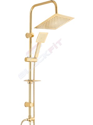 Blackfit Gold Tepe Duş Seti Yağmurlama Duş Başlığı Duş Robotu