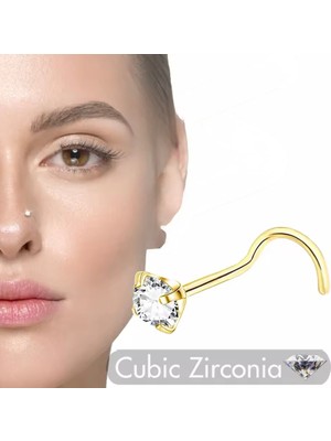 Bylin Zirkon Taşlı Spiral Cerrahi Çelik Hızma-Kalınlığı 0,8mm - Taş çapı 3mm/1 Adet