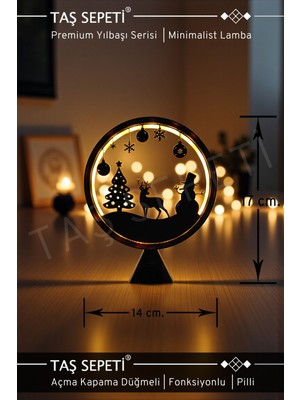 Empressco Geyik ve Kardan Adam Temalı Yılbaşı Süsü Lambası, Pilli, Fonksiyonlu, Gri