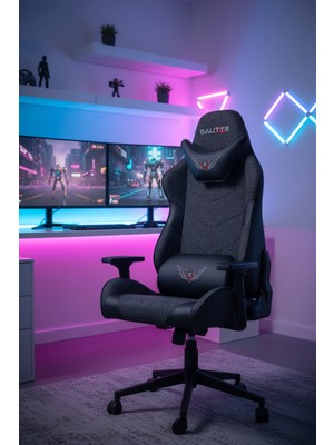 Calitte Profesyonel Kumaş Oyuncu Koltuğu | Samurai Ss |Siyah Kumaş