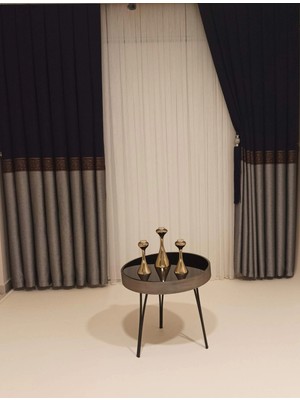 Nivemes Home Nivemeshome Meta Gri/bronz 1/3 Sık Pile Fon Perde Apm