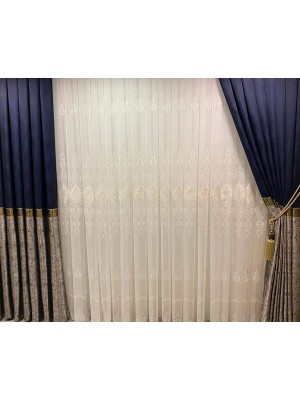 Nivemes Home Lacivert Gold Taftafon APRE23-380 1/3 Sık Pile Pano Fon Perde Apm