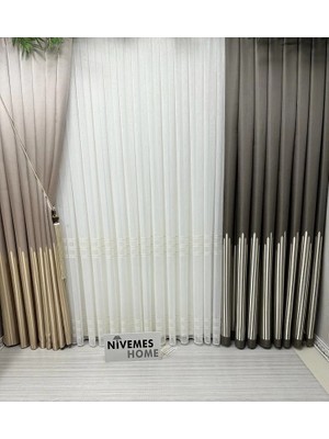 Nivemes Home Nivemeshome Hercai Gold 1/3 Sık Pileli Tül Perde Apm