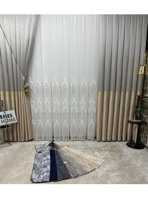 Nivemes Home Nivemeshome Irem  1/3 Sık Pileli  Beyaz Tül Perde Apm