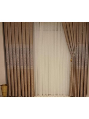 Nivemes Home Nivemeshome Lalin Bej 1/3 Sık Pile  Fon Perde Apm