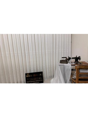 Nivemes Home Nivemeshome Karan Gold  1/3 Sık Pileli Tül Perde Apm