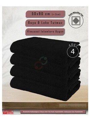 Sualuxe [4 Adet] Büyük Boy Mikrofiber 50X90CM, Spor Havlusu, Kuaför Havlusu, Berber Havlusu, El Yüz Havlusu