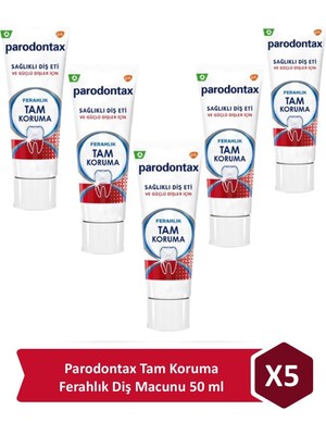 Parodontax Tam Koruma Ekstra Ferahlık 50 ml x 5 Sağlıklı Diş Eti İçin Ferahlatıcı Diş Macunu