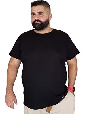 Xanimal Erkek Siyah Pamuklu Büyük Beden Kısa Kol T-Shirt Günlük Stil ile Rahat Kullanım