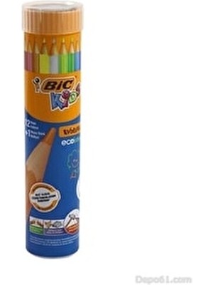 Bic Kids Evolution Metal Tüpte Kuru Boya Kalemi 12+1 Çok Renkli Renk Seçenekleri