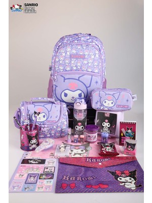 Teknotrust Mor Renkli Yeni Sezon Şık Okul ve Beslenme Çantası, Kalemlik ile Tamamlanmış.