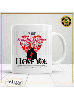 Black Willow Store Sevgililer Günü,sevgiliye Özel,aşk,sevgi Porselen Kupa BARDAK-126