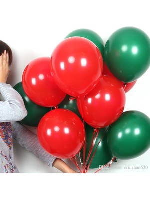 Empressco Kırmızı ve Yeşil Yılbaşı Balonları, 50 Adet, Renkli ve Eğlenceli Süsleme Seçeneği