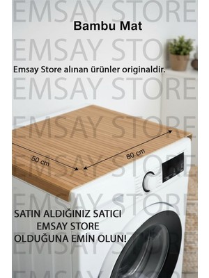 Empressco Doğal Ahşap Bambu Banyo ve Çamaşır Makinesi Matı, Kaymaz ve Dayanıklı Tasarım