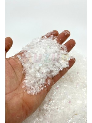 Empressco 150 gr Beyaz Dekoratif Kristalize Yapay Kar Yılbaşı Süslemesi Minyatür Parıltı