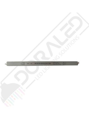 Ultra Slim Ince Parmak LED Adaptör 24 Volt 2,5 Amper 60 Watt (30X2X2CM)