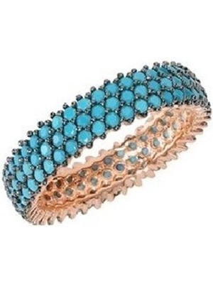 Söğütlü Silver Nano Turkuaz Taşlı Tamtur Yüzük YUZUK8147