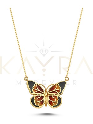 Kayra Mücevher Kelebek  Mineli Altın Kolye AK100