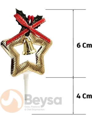 Empressco Gold Yıldız Pasta Süsü, 25'li, Renkli, Şık ve Parlak Yılbaşı Dekoru