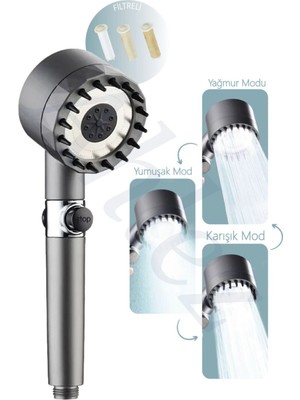 Teknotrust Ayarlanabilir Çok Fonksiyonlu Filtreli Duş Başlığı, Rahat ve Sağlıklı Duş Deneyimi