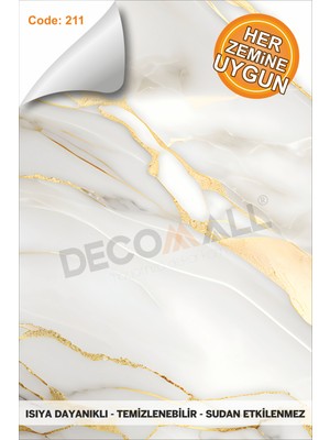 Decomall Suya Dayanıklı Mutfak Banyo Zemin Fayans Yapışkanlı Folyo Kaplama Laminasyonlu Code 211