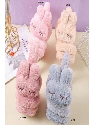 Mojo Bebek Mojo Kız Çocuk Tavşan Model Peluş Kulaklık 19124 Bej