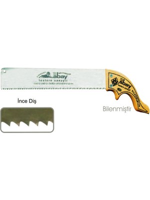 TrentCo Abay Ince Diş Zıvana El Testere 12 No - Ahşap Sap