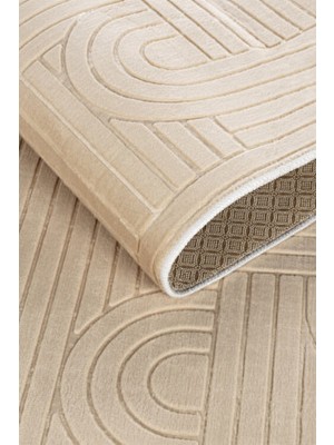 Adalıpanda Halı Modern Desenli, Bambu Dokulu, Kaymaz Tabanlı, Yıkanabilir 4 Mevsim Lüks Halı Yolluk