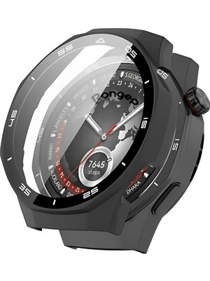 Storemax Gt5 Pro 46MM Için Dereceli Stil Sert Kasa Koruyucu Kılıf Pc Malzeme + Ekran Korumalı Çizilmeye Karşı Koruyan Dokunmatiği ve Görüntüyü Etkilemeyen Saat Koruyucu (Siyah)